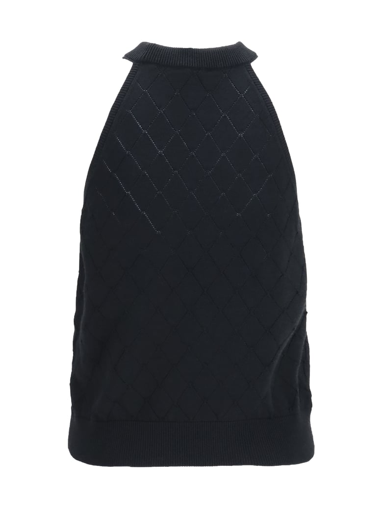 top sleeveless merino wool crewneck black by Selfnex