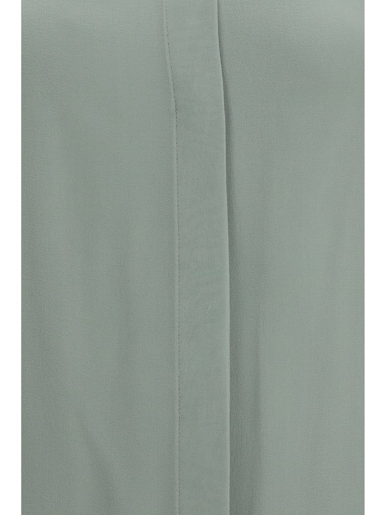 long-sleeve silk shirt sage green by Selfnex