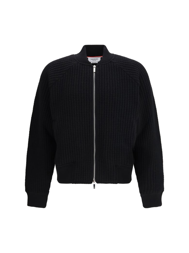 knit bomber jacket black by Selfnex