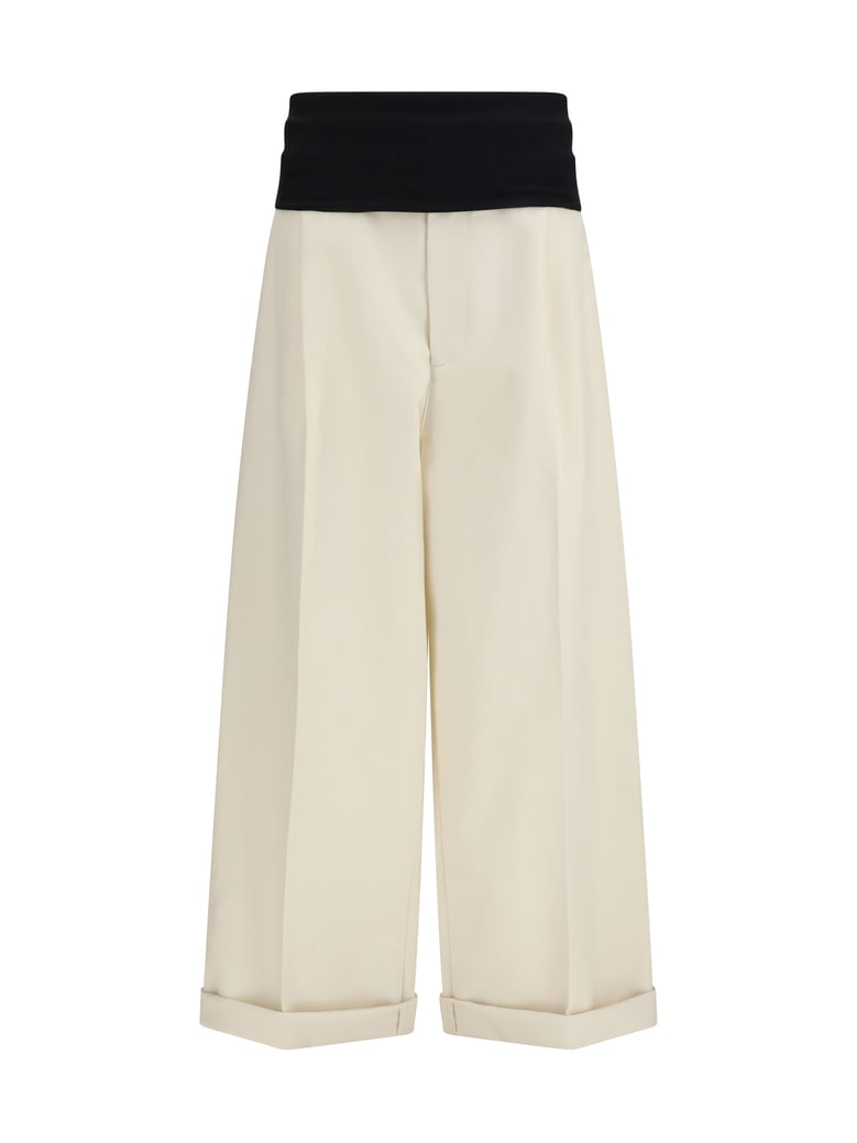 wide-leg pants wendy white/black by Selfnex