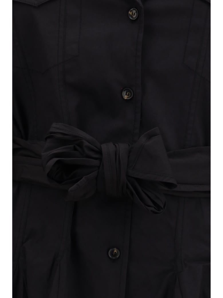 shirt dress with belt black by Selfnex