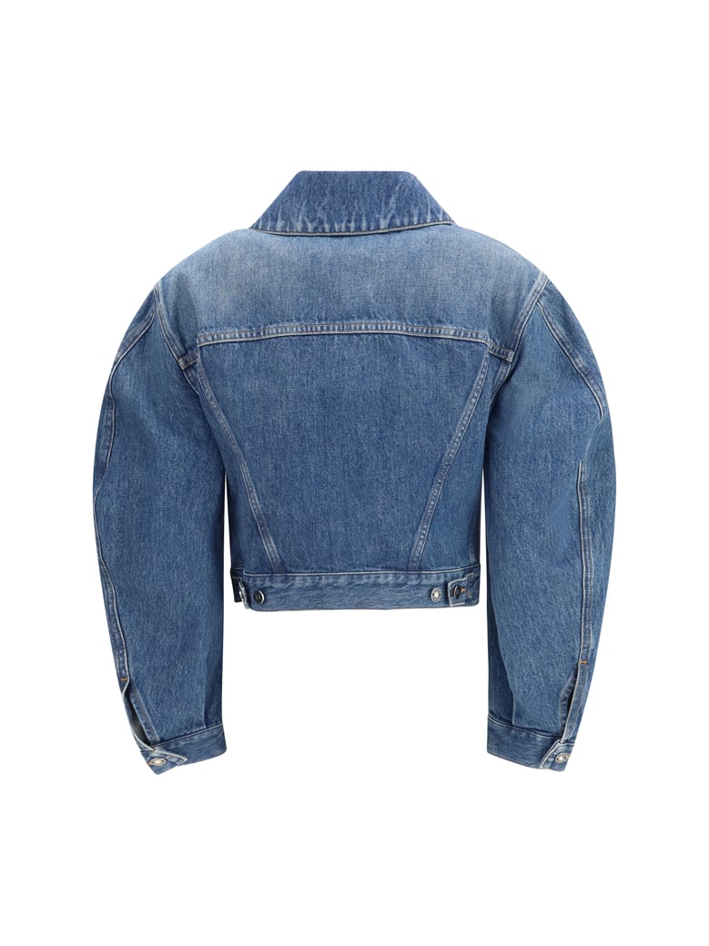 denim crop jacket medium blue by Selfnex