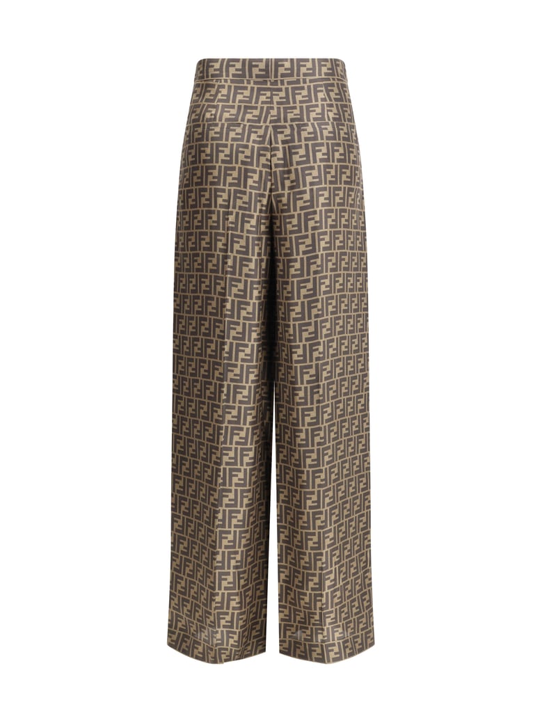 pants monogram silk tobacco by Selfnex