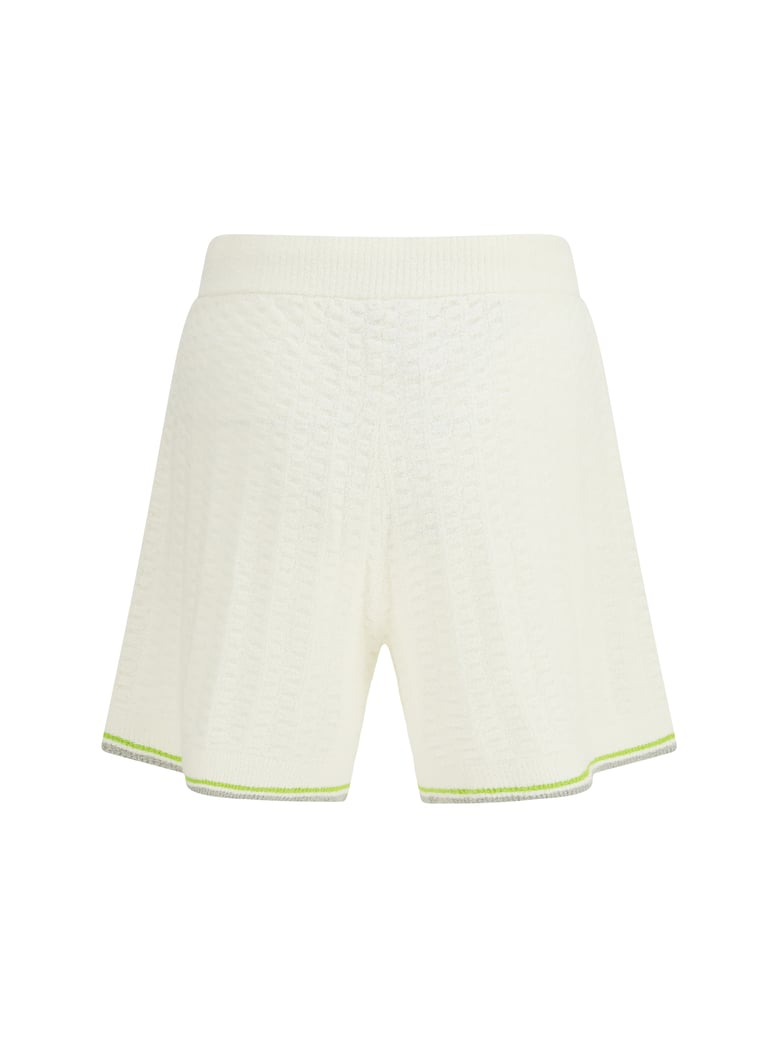 tennis bouclé shorts white by Selfnex