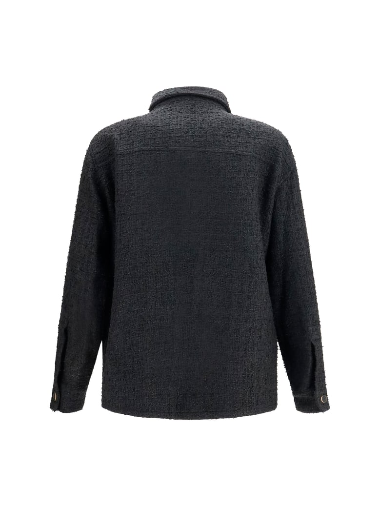 tweed buttoned jacket black by Selfnex