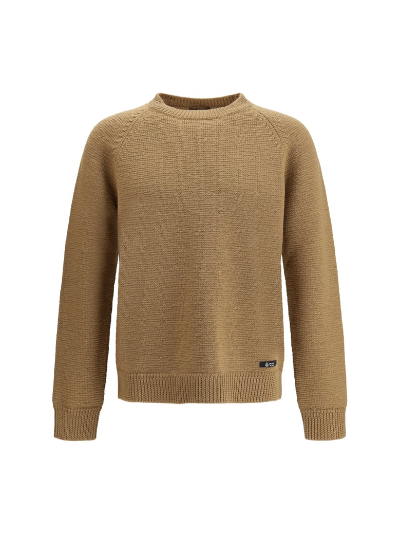 wool crew-neck sweater camel by Selfnex
