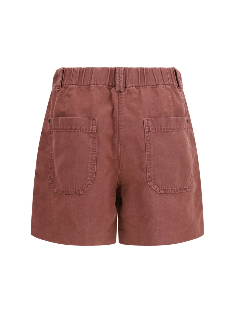 linen shorts red pear by Selfnex