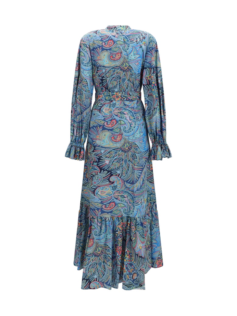 shirt dress paisley cotton-blend blue by Selfnex