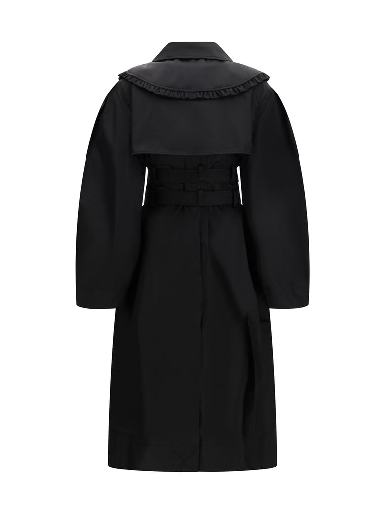 coat belted double-breasted black by Selfnex