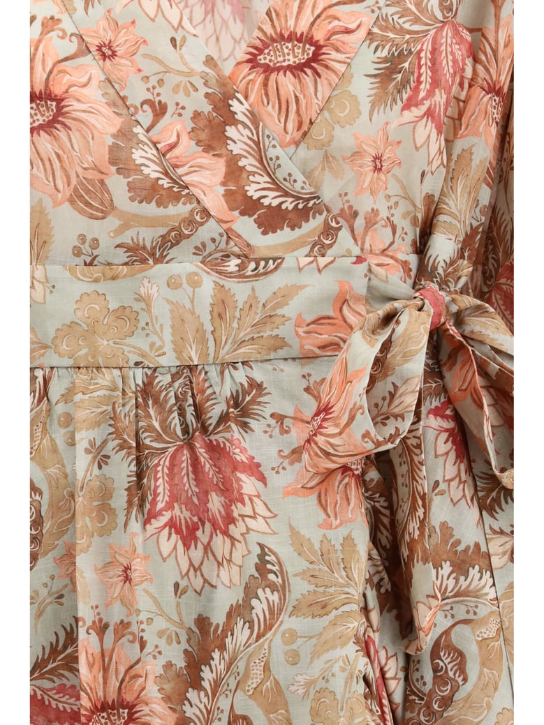 mini wrap dress daylight sage floral by Selfnex