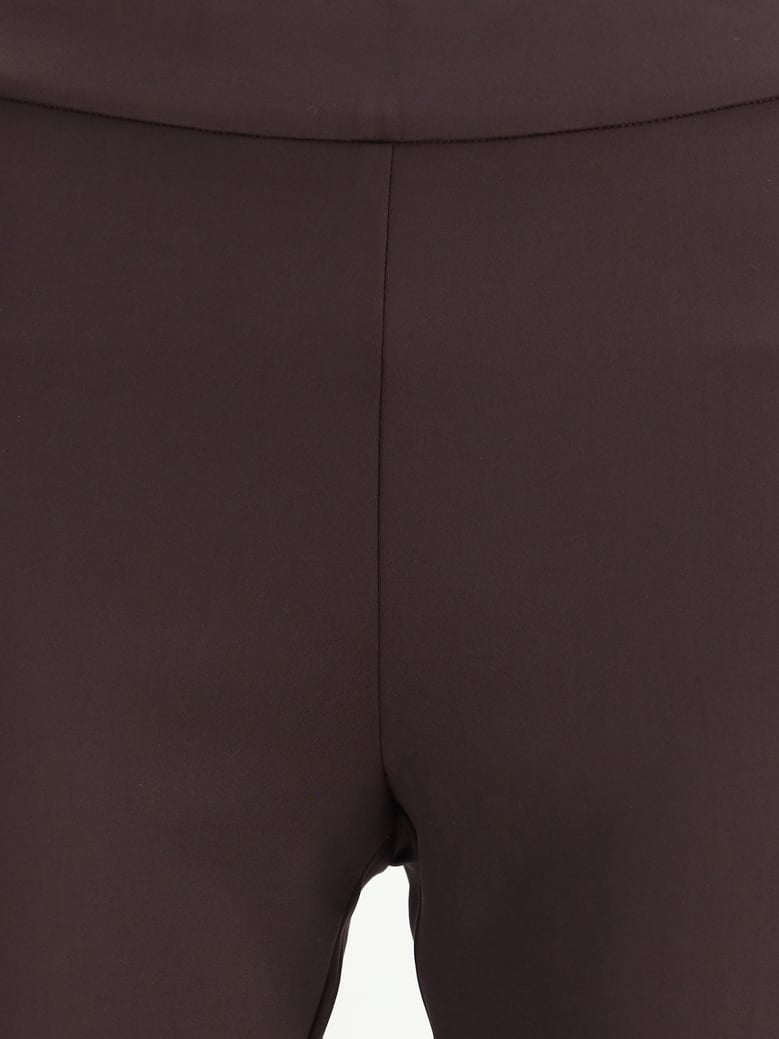 pants flared stretch brown by Selfnex