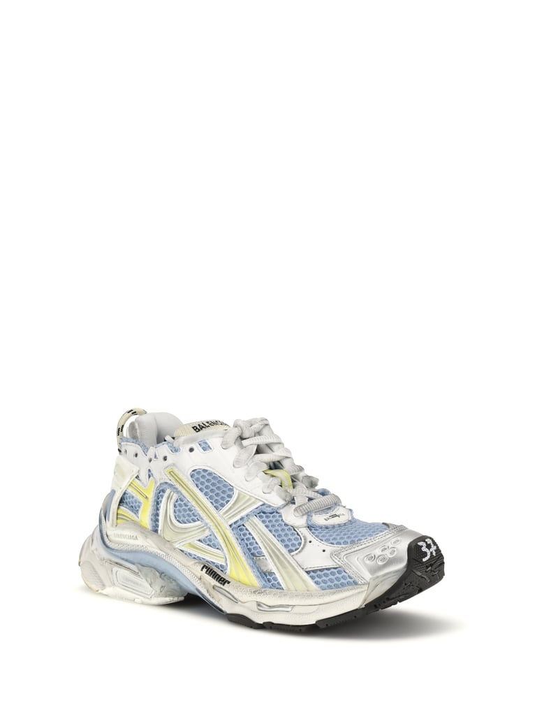 runner mesh sneakers blue/yellow/white by Selfnex