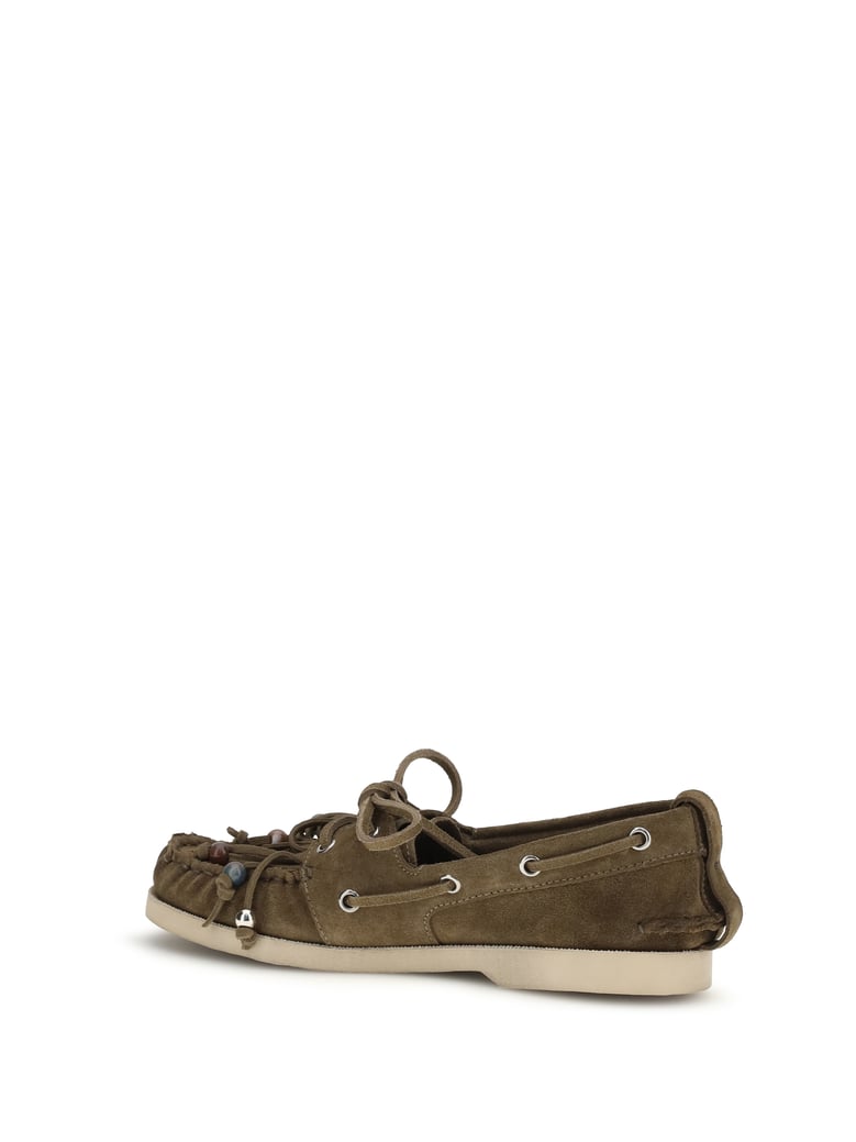 boat loafers khaki calf leather by Selfnex