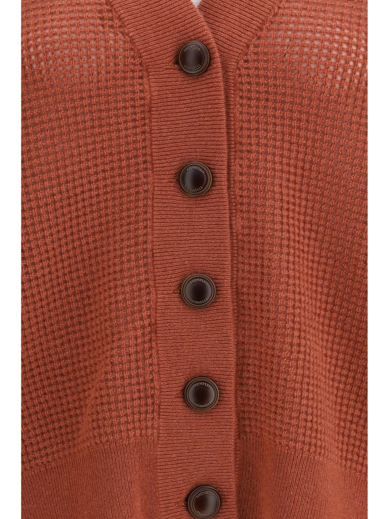 cardigan v-neck cashmere orange flame/oyster by Selfnex