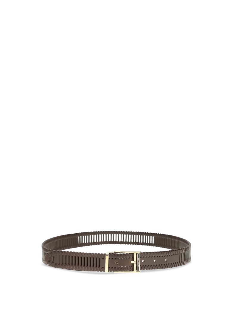 belt adjustable calf leather dark brown by Selfnex