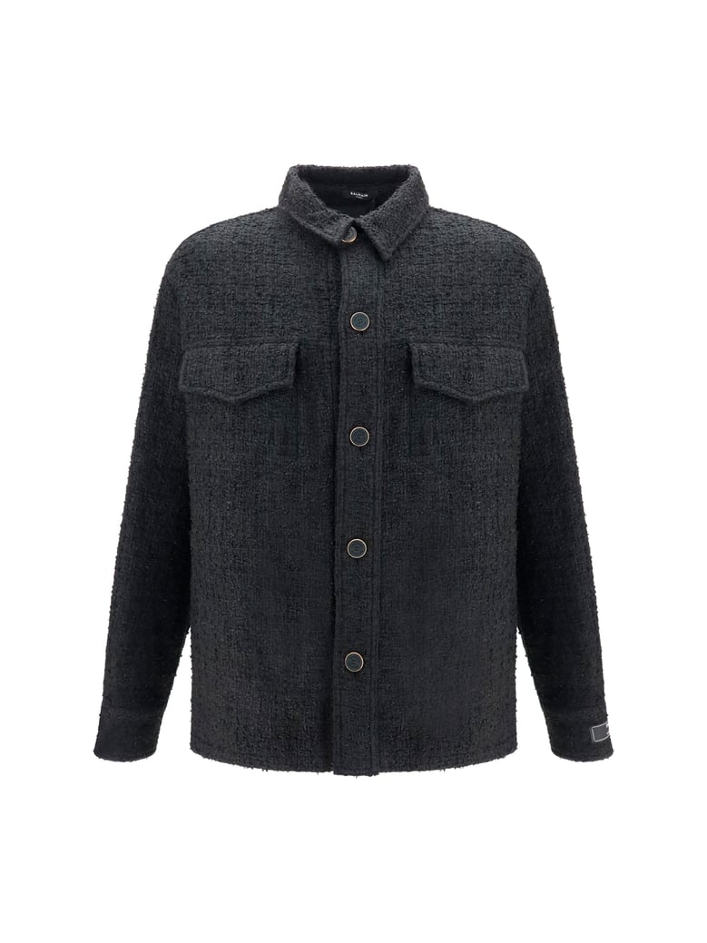 tweed buttoned jacket black by Selfnex