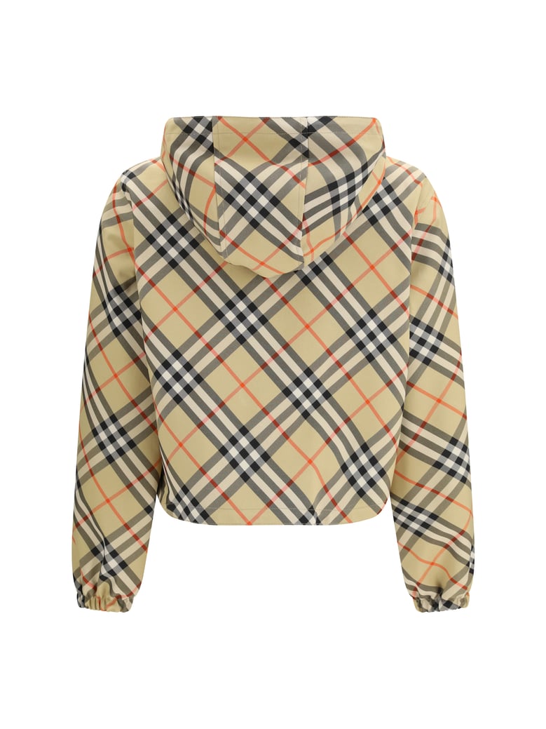 cropped reversible check jacket — sand by Selfnex