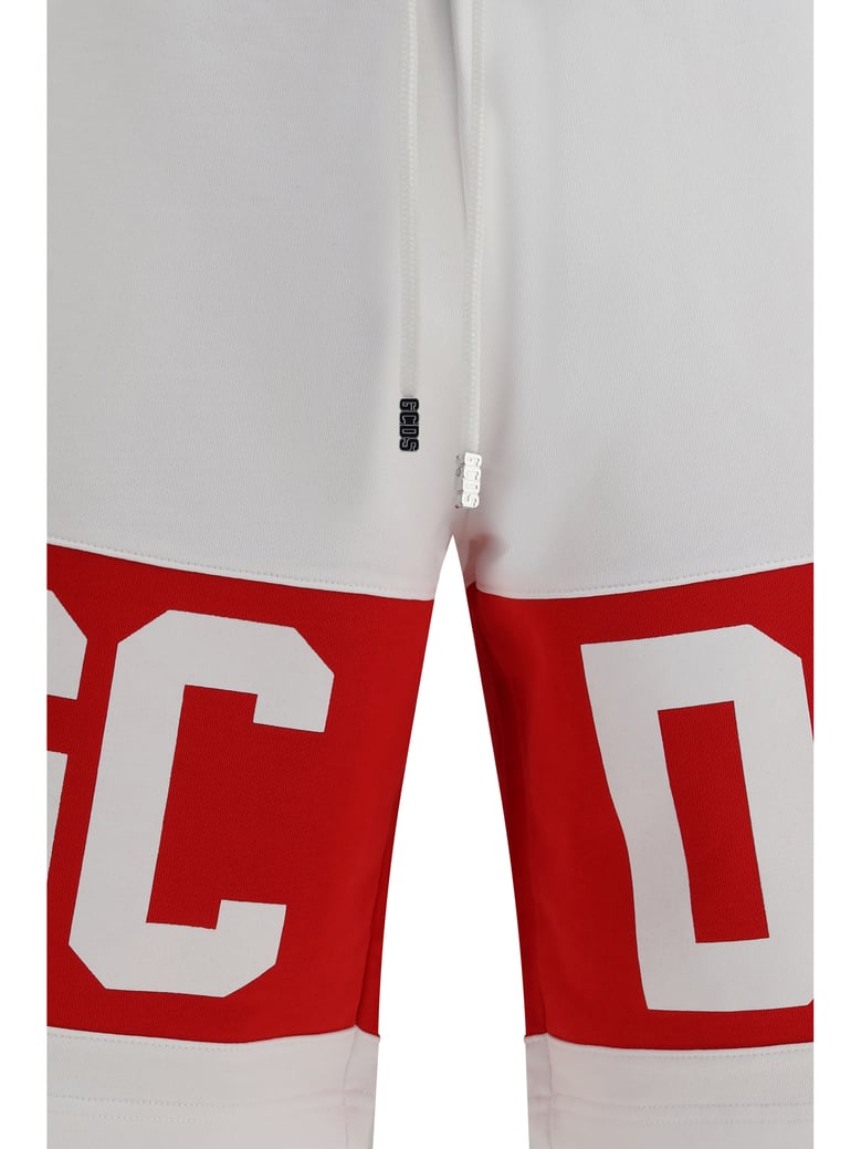 sweat shorts band logo optic white/red by Selfnex