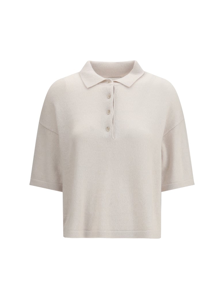polo-neck cashmere sweater cream by Selfnex
