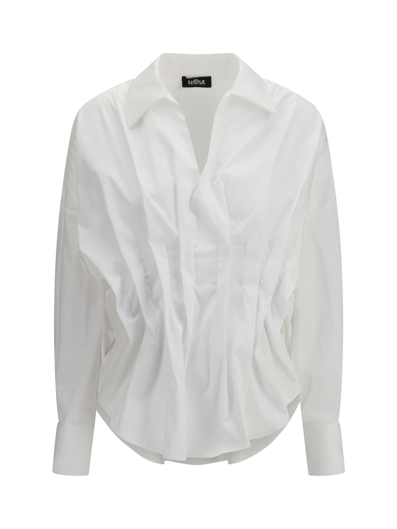 shirt with front ruching in cotton by Selfnex