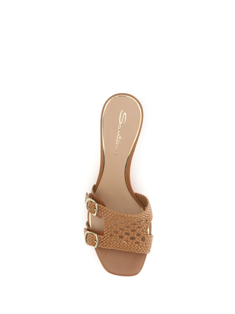 sandals woven calf leather light brown by Selfnex