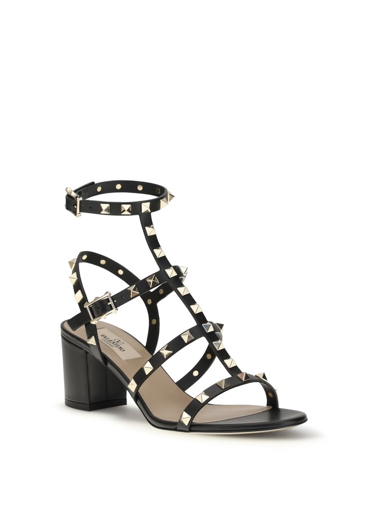 sandals rockstud leather black by Selfnex