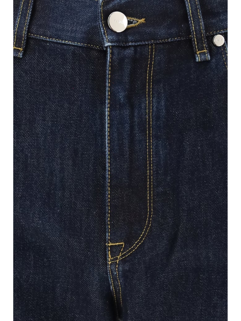 straight-leg jeans dark blue denim by Selfnex