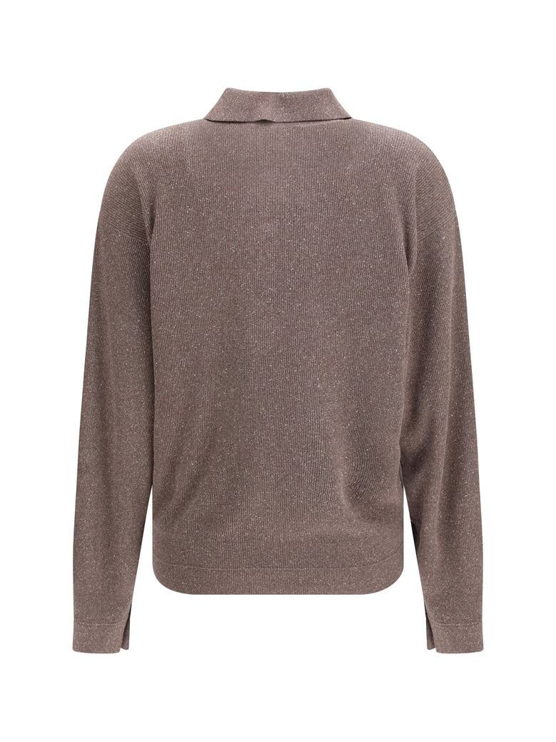 long-sleeve silk sweater beluga by Selfnex