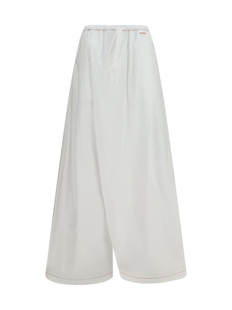 wide-leg draped pants lily white by Selfnex