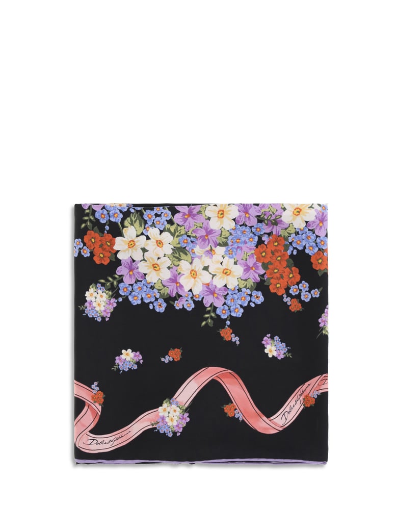 silk scarf fiorellini black by Selfnex