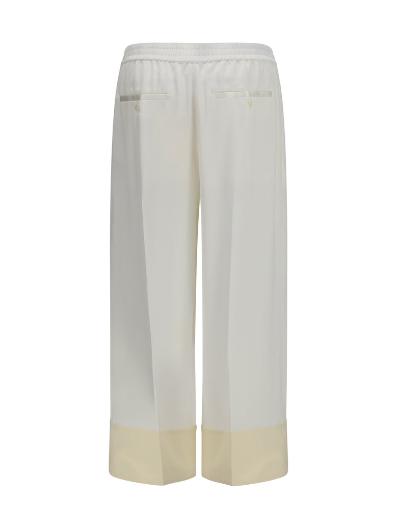 pants satin drawstring white by Selfnex