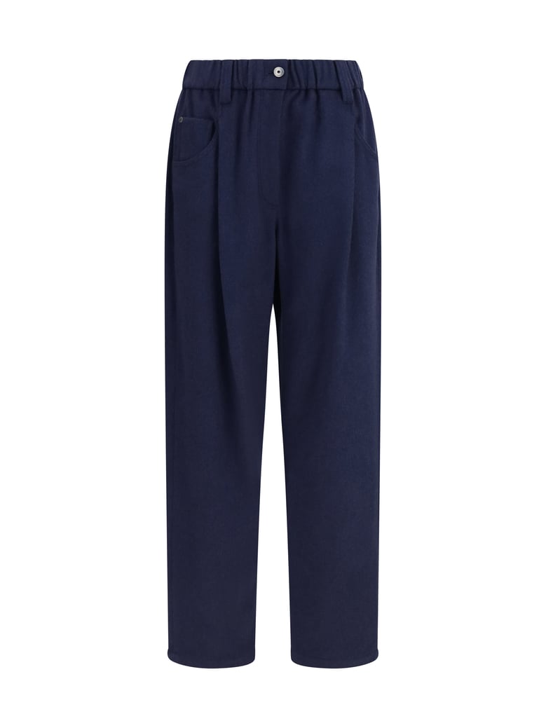 stretch wool pants blue by Selfnex