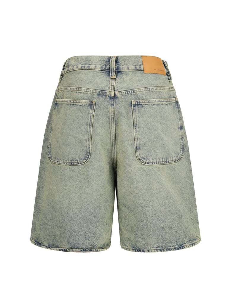 bermuda shorts super wide denim light vintage dust by Selfnex