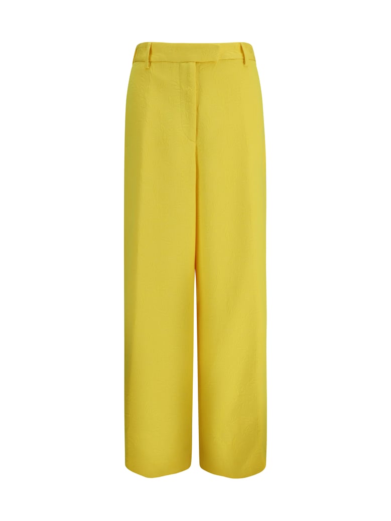 wide-leg pants yellow jacquard by Selfnex