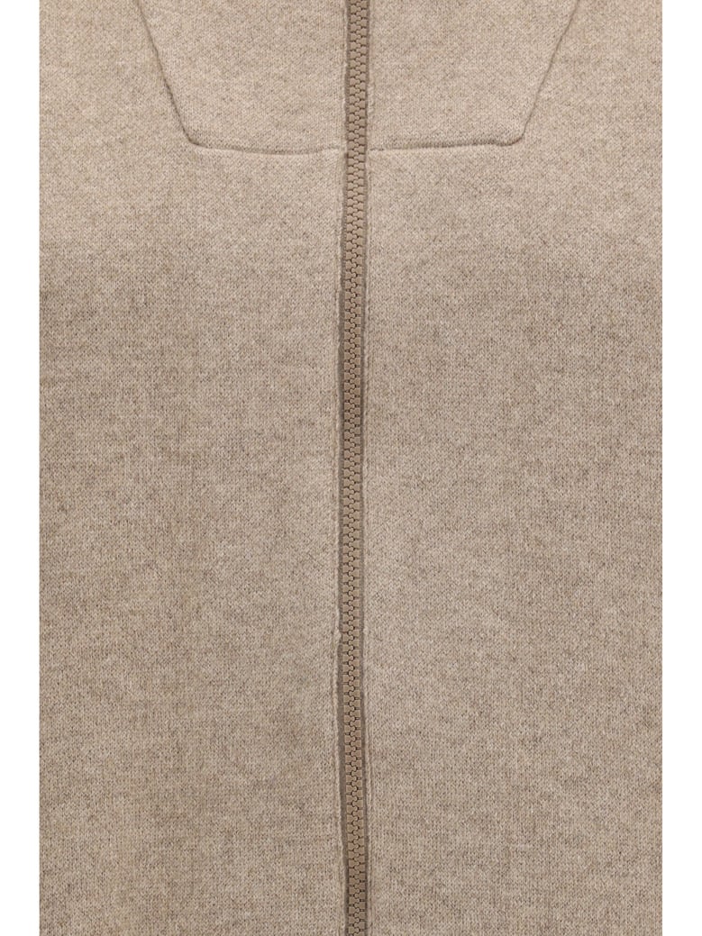 cardigan high-neck zip brown cashmere by Selfnex