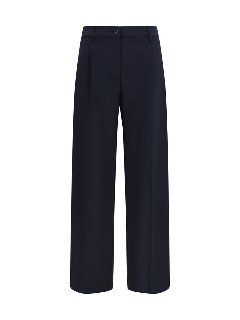 pants wide-leg virgin wool midnight blue by Selfnex
