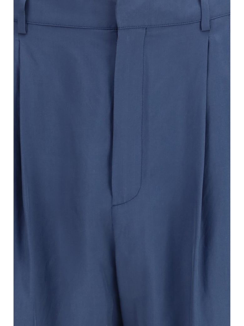 tailored trousers with habutai silk belt by Selfnex