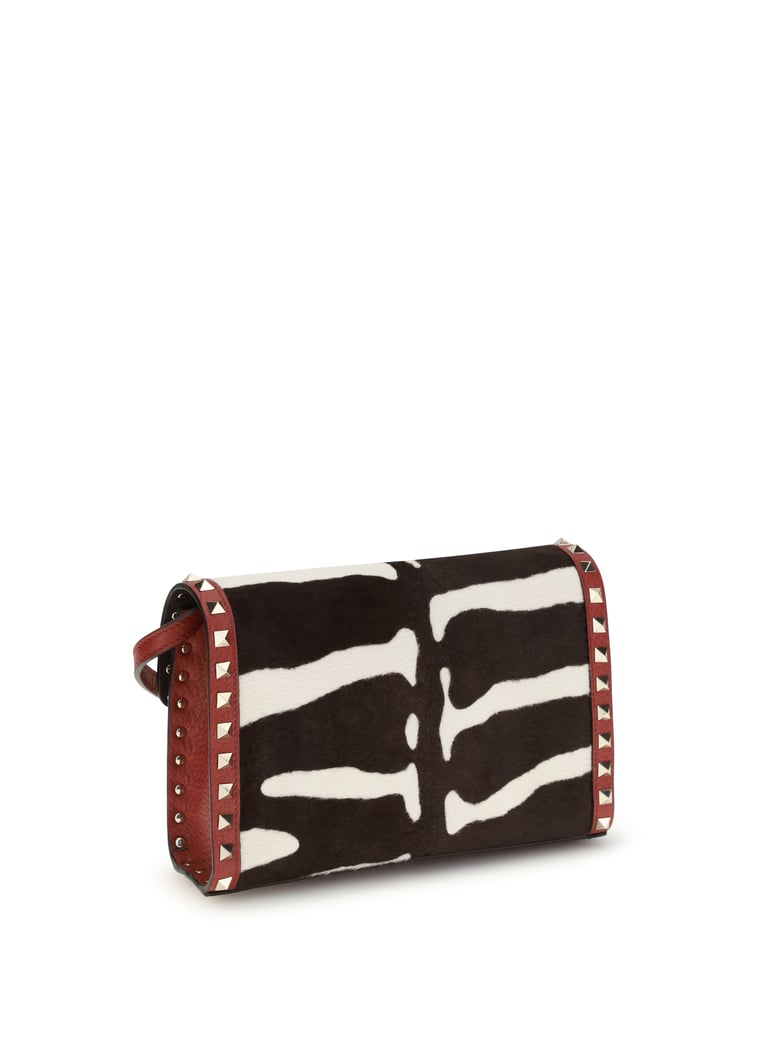 shoulder bag zebra-print white/dark brown/red v by Selfnex