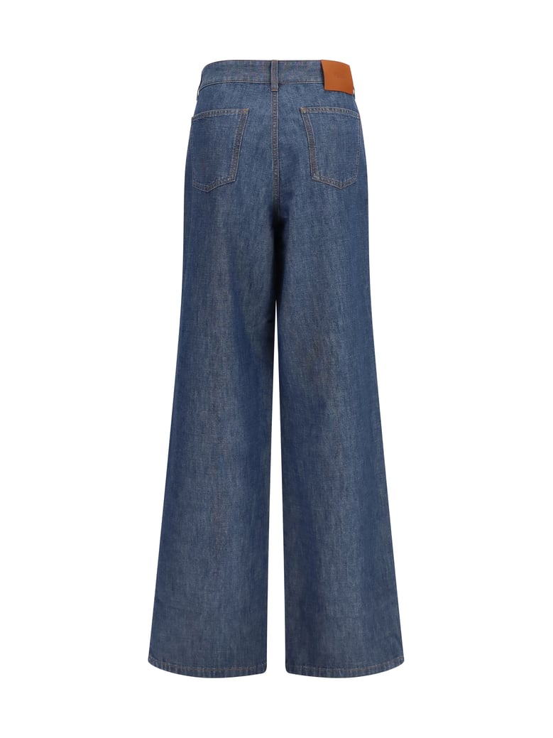 jeans wide-leg chambray navy by Selfnex