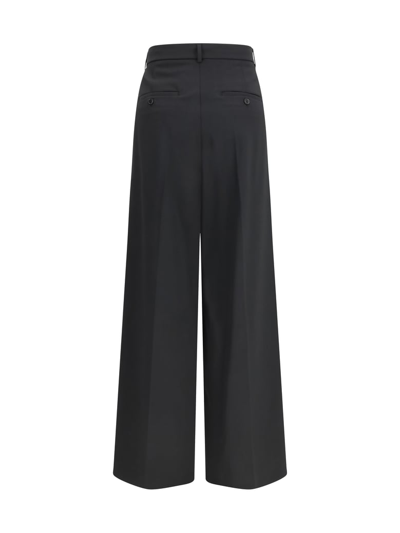 wide-leg pleated trousers black by Selfnex