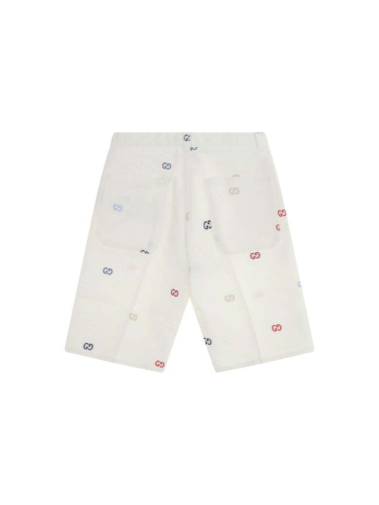 shorts gg cotton denim jacquard white/multicolour by Selfnex