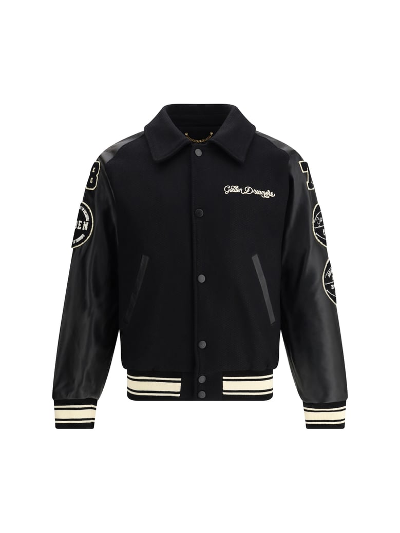 bomber jacket black/beige wool by Selfnex