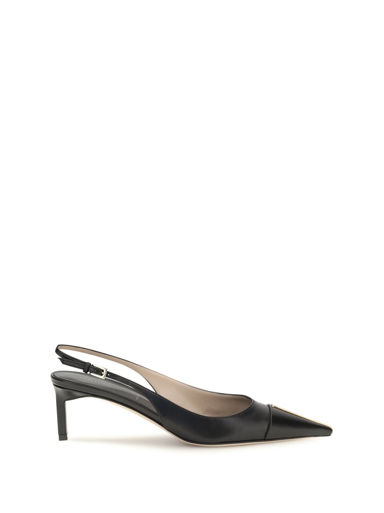 pumps leather slingback black by Selfnex