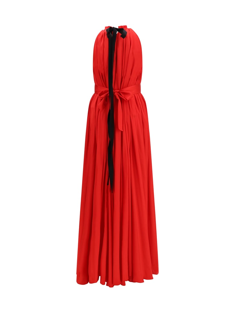 dress belted pleated red by Selfnex