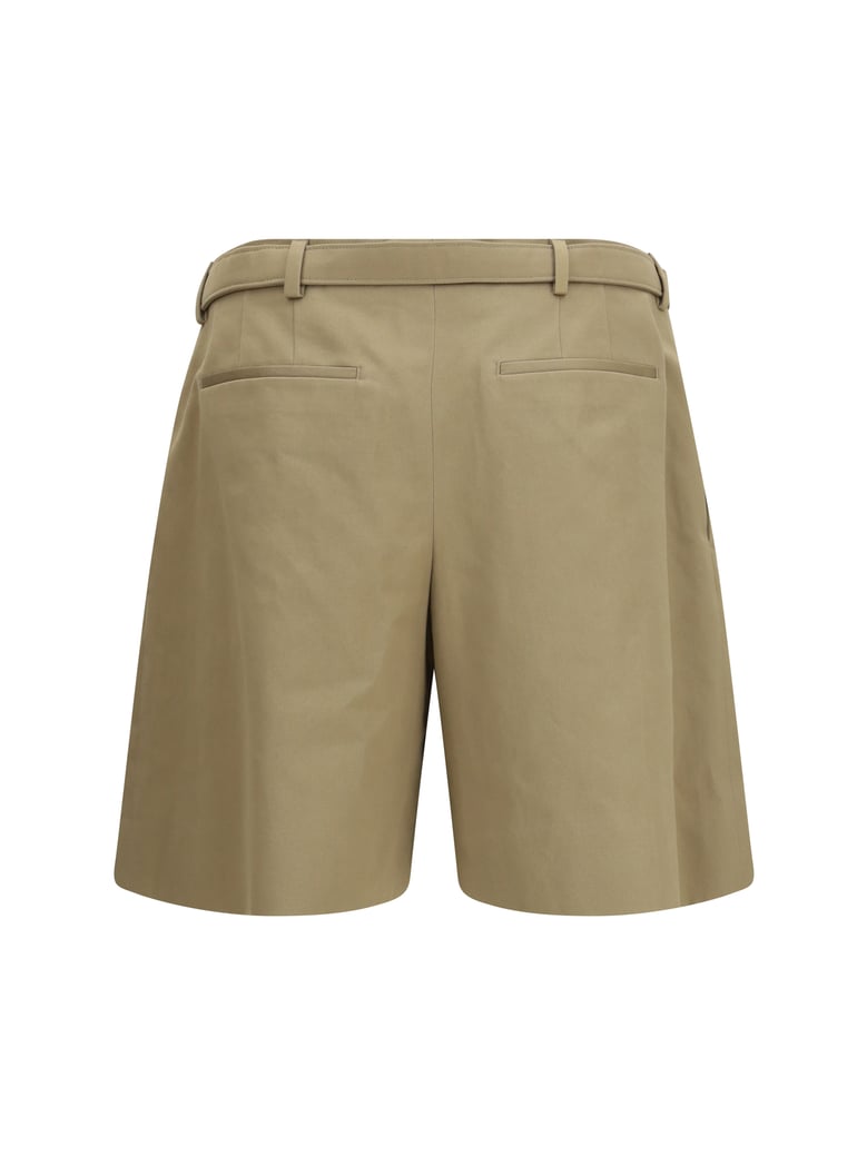 pleated belt shorts teak by Selfnex