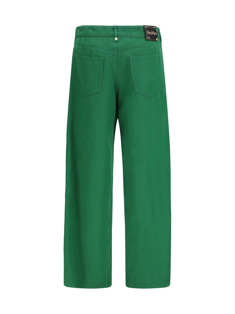 pants cotton-linen green by Selfnex