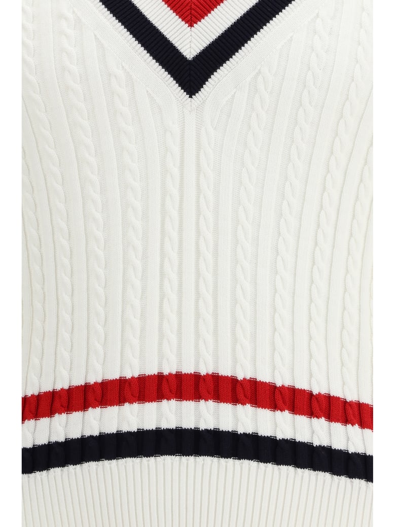v-neck sweater white cotton by Selfnex