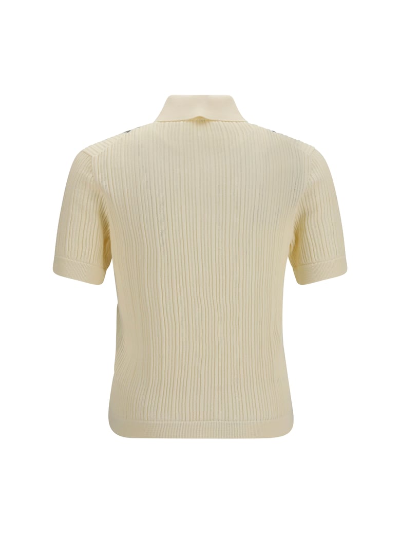 polo shirt jacquard cotton white by Selfnex