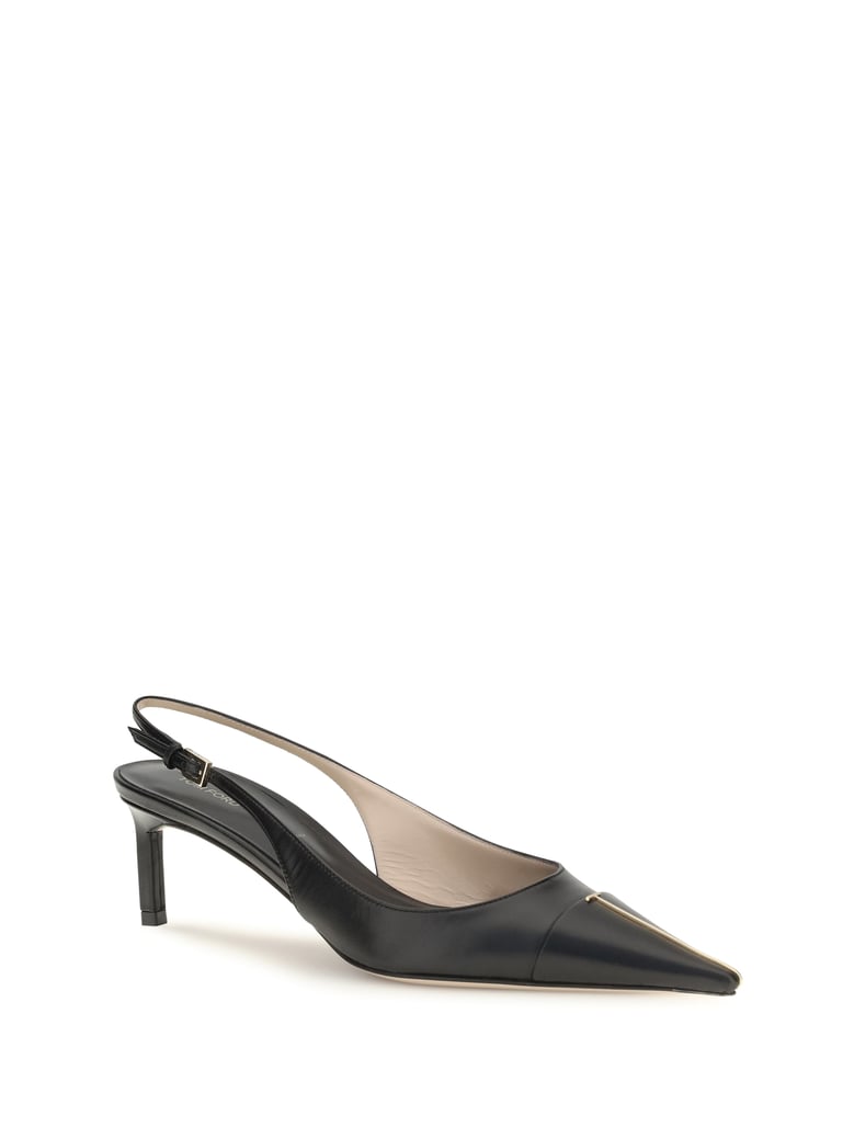 pumps leather slingback black by Selfnex