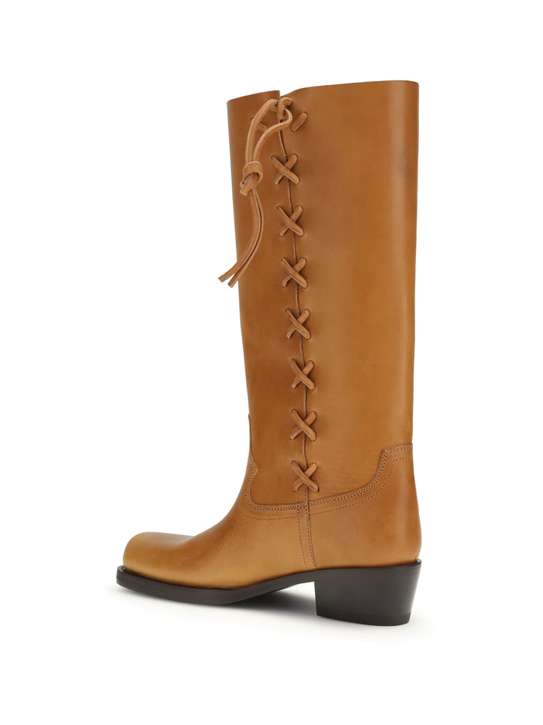 boots roxanne tan calf leather by Selfnex